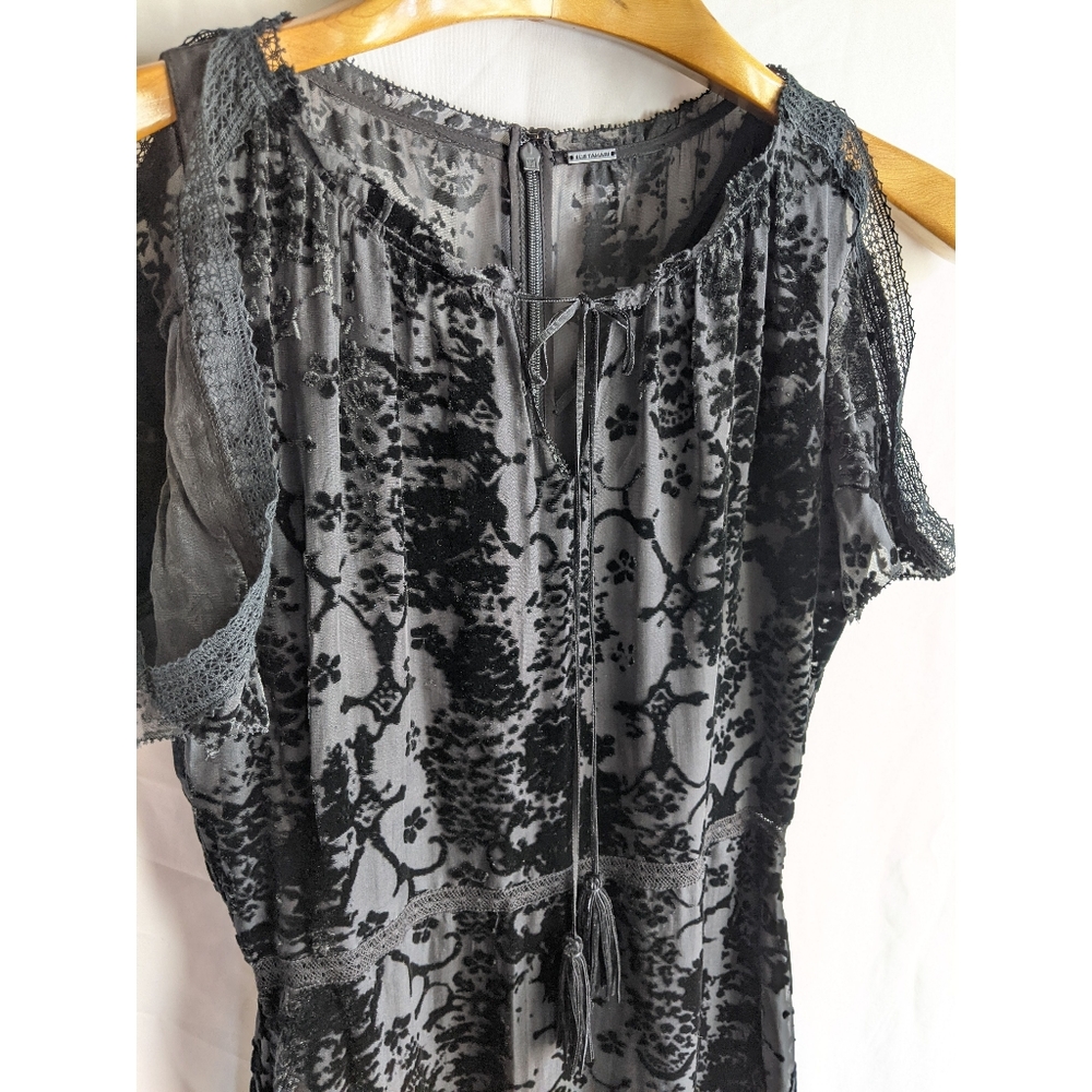 Elie Tahari Charlize Velvet Burnout Maxi Dress - Picture 10 of 12